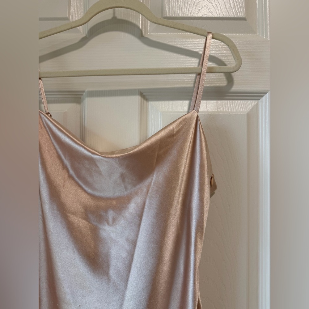 Pink Satin Slip Dress